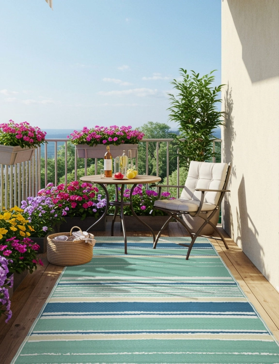 Efloor Dywan Zewnętrzny 120x170cm Pasy Niebieski