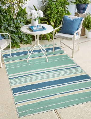 Efloor Dywan Zewnętrzny 120x170cm Pasy Niebieski