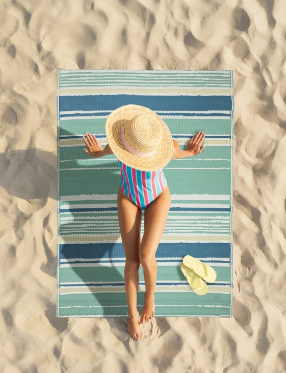 Efloor Dywan Zewnętrzny 120x170cm Pasy Niebieski