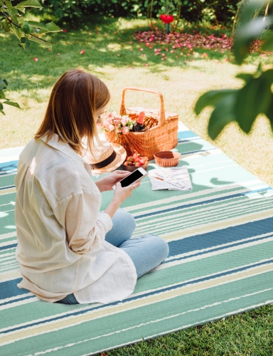 Efloor Dywan Zewnętrzny 160x220cm Pasy Niebieski