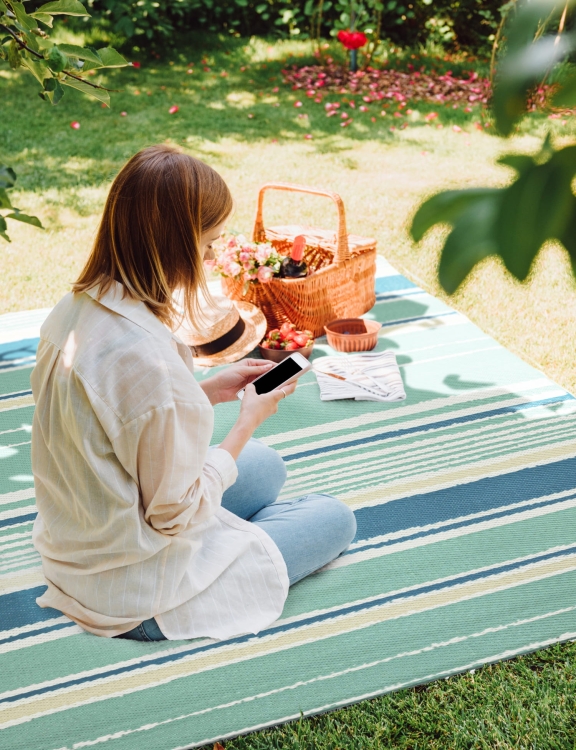 Efloor Dywan Zewnętrzny 160x220cm Pasy Niebieski