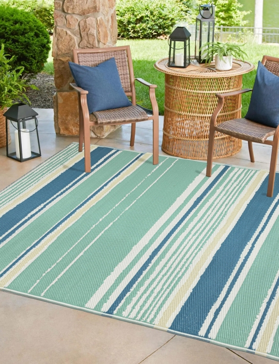 Efloor Dywan Zewnętrzny 160x220cm Pasy Niebieski