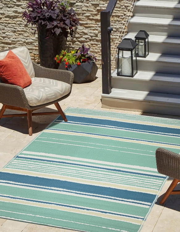 Efloor Dywan Zewnętrzny 160x220cm Pasy Niebieski