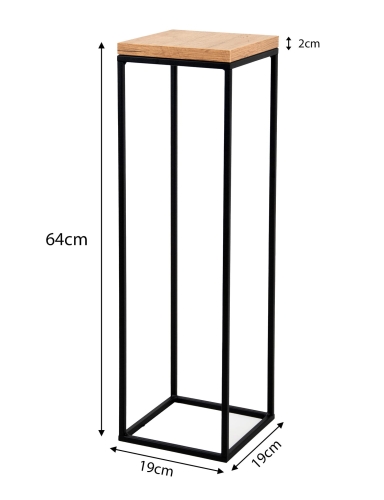 Efloor Kwietnik Stojący Metalowy Loft M 19x19x64cm Czarny