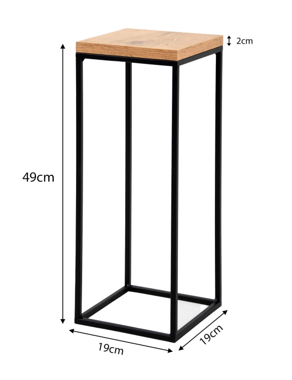 Efloor Kwietnik Stojący Metalowy Loft S 19x19x49cm Czarny