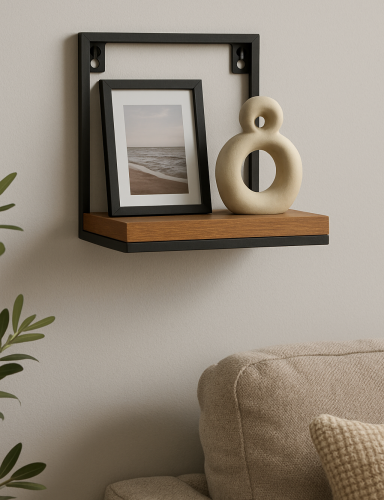 Efloor Kwietnik Na Ścianę Metalowy Loft Półka Dół 19x20x19cm Czarny