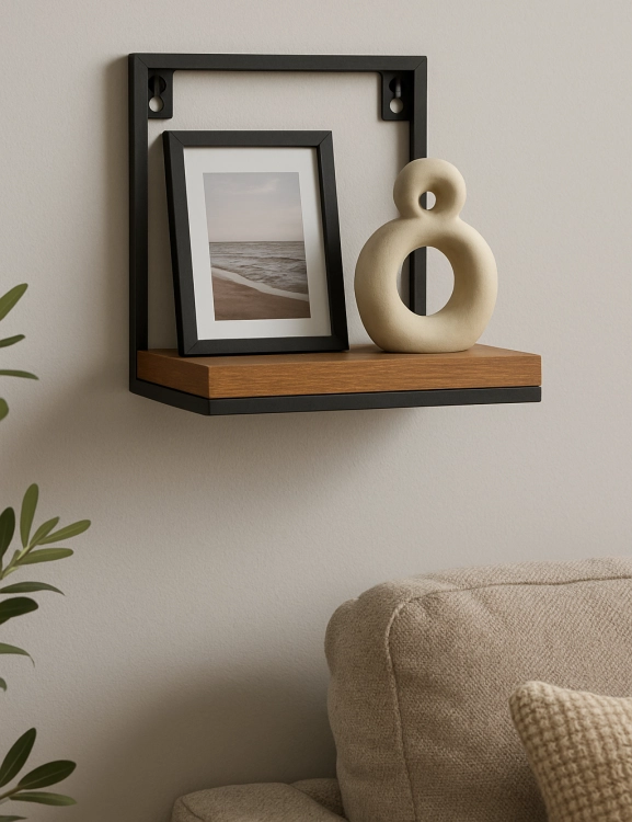 Efloor Kwietnik Na Ścianę Metalowy Loft Półka Dół 19x20x19cm Czarny