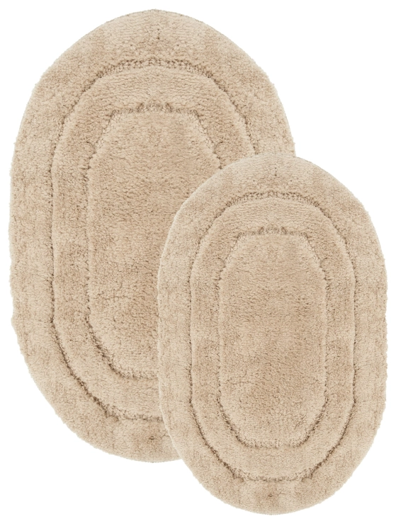 Efloor Komplet Dywaników Łazienkowych Soft 2el 50x80cm + 40x60cm Owal Beżowy