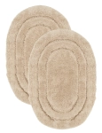 Komplet Dywaników Łazienkowych Soft Owal Zestaw 2 szt 40x60cm Beżowy