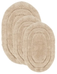 Komplet Dywaników Łazienkowych Soft Owal Zestaw 3 szt Beżowy