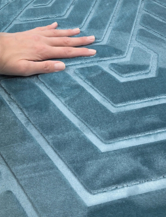 efloor_Dywan_Glamour_160x220cm_Geometryczny_3D_Niebieski