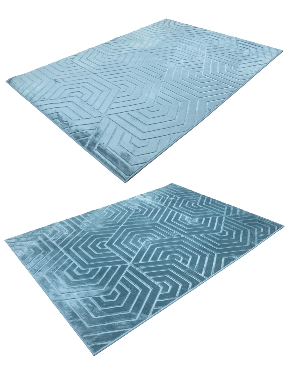 efloor_Dywan_Glamour_160x220cm_Geometryczny_3D_Niebieski