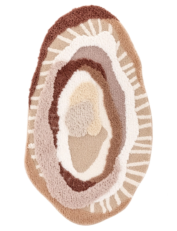 efloor_EF0384_dywanik_lazienkowy_shaggy_gaia_pure_pluszowy_50x80cm_abstrakcja_bezowy