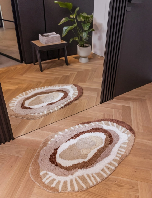 efloor_EF0384_dywanik_lazienkowy_shaggy_gaia_pure_pluszowy_50x80cm_abstrakcja_bezowy