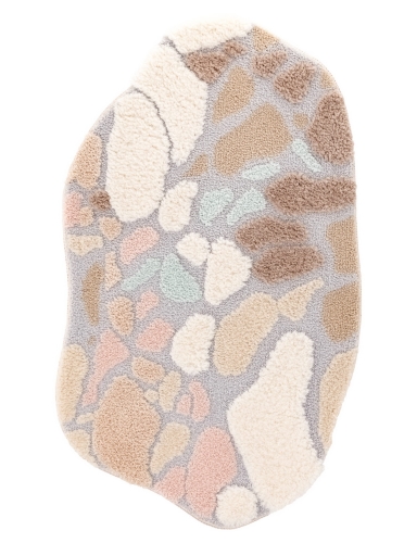 efloor_EF0382_dywanik_lazienkowy_shaggy_gaia_pure_pluszowy_50x80c_kamyki_wielokolorowy