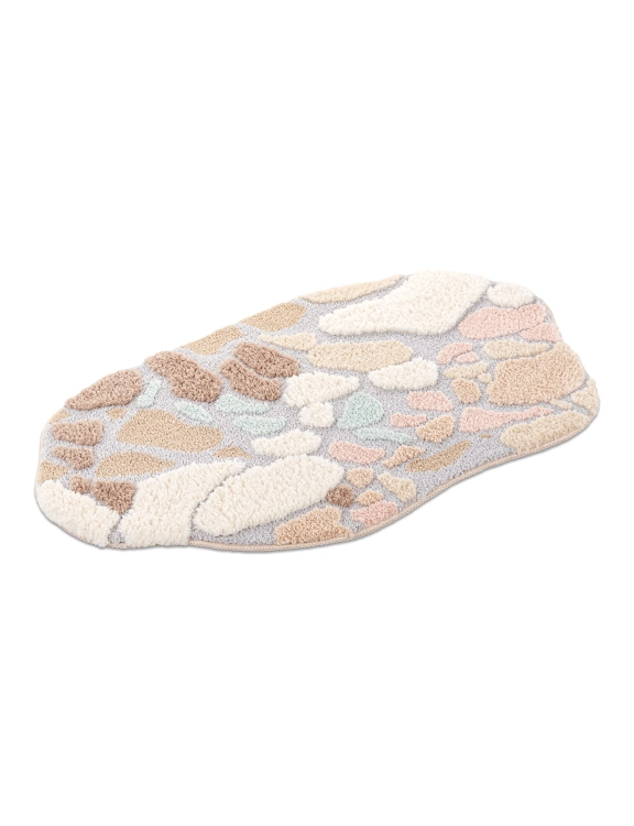 efloor_EF0382_dywanik_lazienkowy_shaggy_gaia_pure_pluszowy_50x80c_kamyki_wielokolorowy