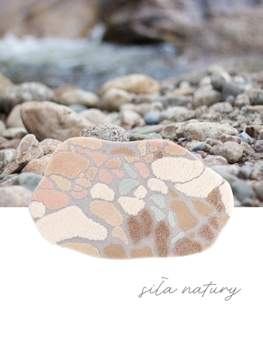 efloor_EF0382_dywanik_lazienkowy_shaggy_gaia_pure_pluszowy_60x100cm_kamyki_wielokolorowy_sila_natury