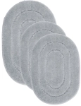 Komplet Dywaników Łazienkowych Soft Owal Antypoślizgowe Zestaw 3szt 2x 40x60cm + 50x80cm Szary