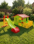 Domek ogrodowy dla dzieci + Zjeżdżalnia dla dzieci duża ślizg 180cm Zestaw do zabawy w ogrodzie