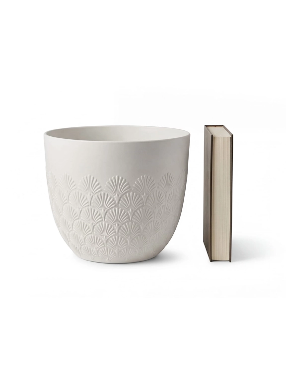 efloor_donica_ogrodowa_melody_35,6x30,5wys_bialy_wzor_wachlarzowy