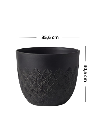 efloor_donica_ogrodowa_melody_35,6x30,5wys_czarny_wzor_wachlarzowy