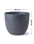 Donica Ogrodowa Melody Ø40,6x35,6wys. Niebieski Wzór Wachlarzowy