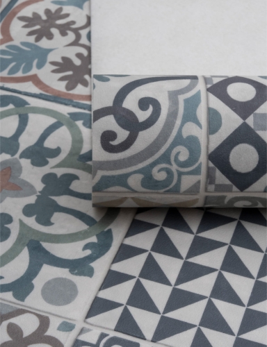 efloor Próbka MultiSense Wykładzina PCV Palermo Płytki Patchwork Wielokolorowy
