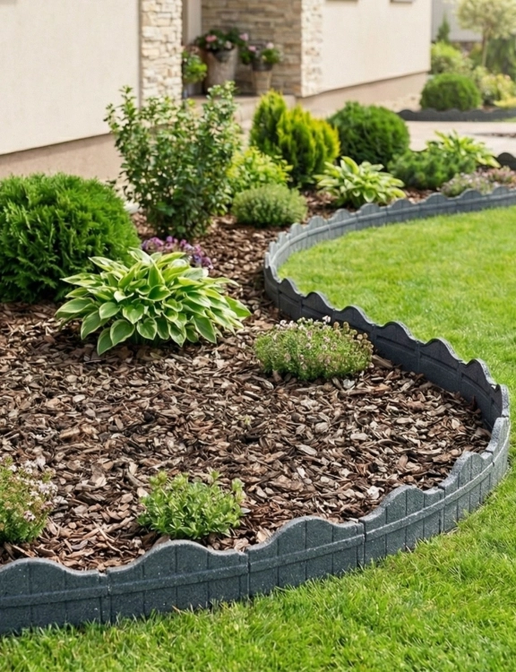 Efloor Obrzeże Trawnikowe Paczka 6szt + szpilki Carolina Szary 118dł.x2,5szer.x15,25wys.