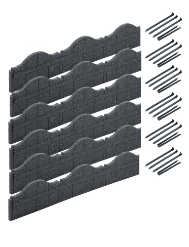 Efloor Obrzeże Trawnikowe Paczka 6szt + szpilki Carolina Szary 118dł.x2,5szer.x15,25wys.