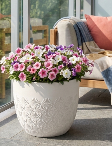 efloor_donica_ogrodowa_melody_40,6x35,6wys_bialy_wzor_wachlarzowy