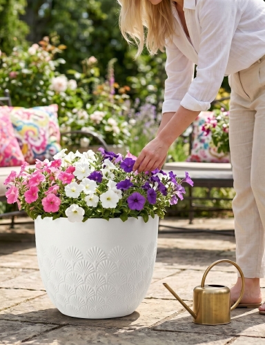 efloor_donica_ogrodowa_melody_35,6x30,5wys_bialy_wzor_wachlarzowy