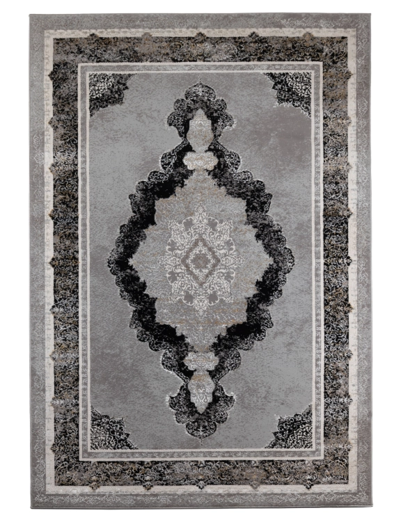 e-floor Dywan Grece 200x290cm Klasyk Palace Czarno-Srebrny