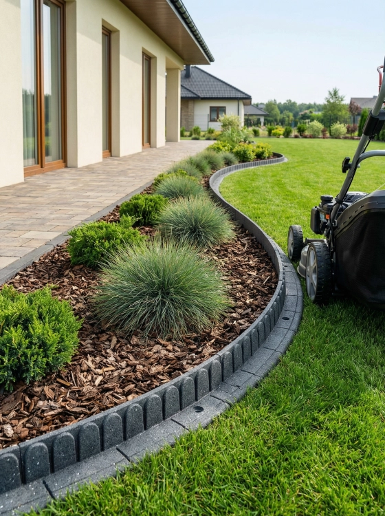 Efloor Obrzeże Trawnikowe Paczka 16szt + szpilki Mowing Stone Szary 120dł.x7szer.x8wys.