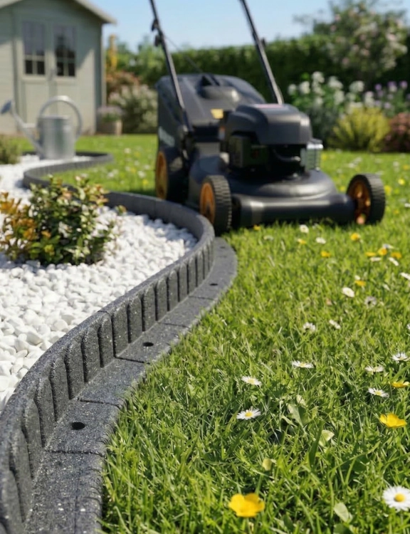 Efloor Obrzeże Trawnikowe Paleta 168sztuk + szpilki Mowing Stone Szary 120dł.x7szer.x8wys.