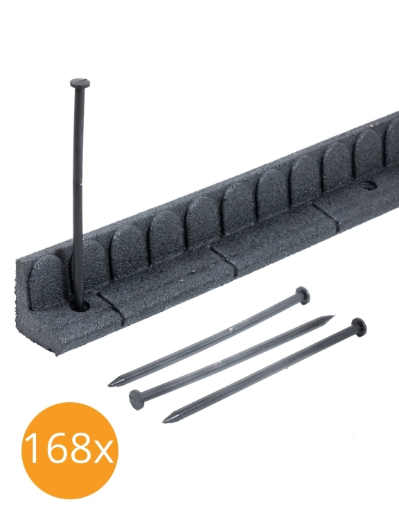 Efloor Obrzeże Trawnikowe Paleta 168sztuk + szpilki Mowing Stone Szary 120dł.x7szer.x8wys.