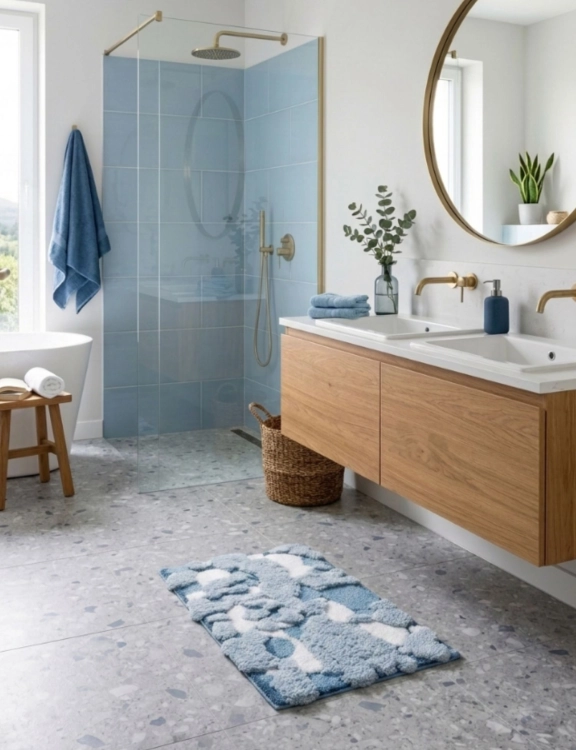 efloor_EF0376_dywanik_lazienkowy_shaggy_gaia_luxe_pluszowy_50x80cm_strukturalny_niebieski