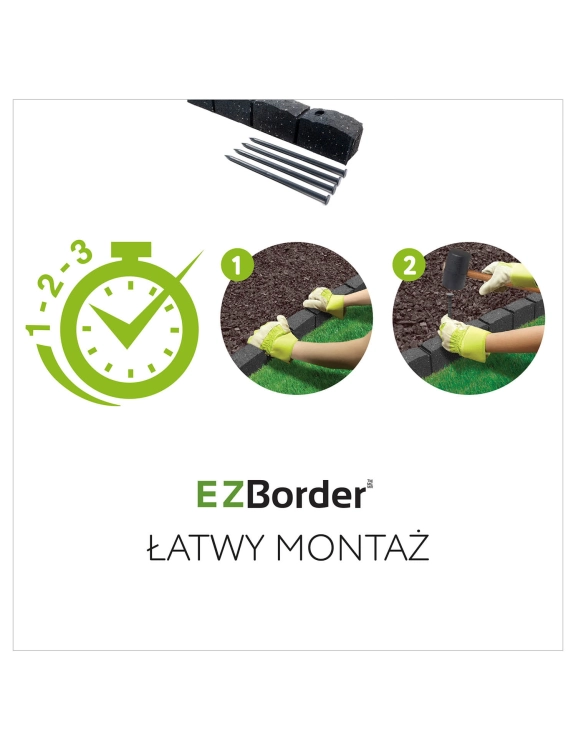 Obrzeże Trawnikowe + 4 szpilki Roman Stone Brązowy