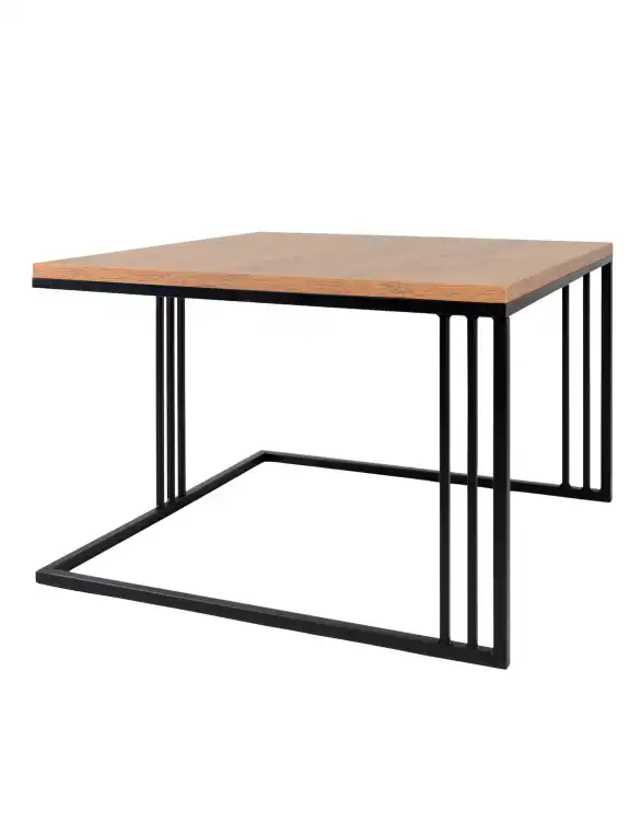 Stolik kawowy do salonu 60x60x40cm Loft Dąb Czarny